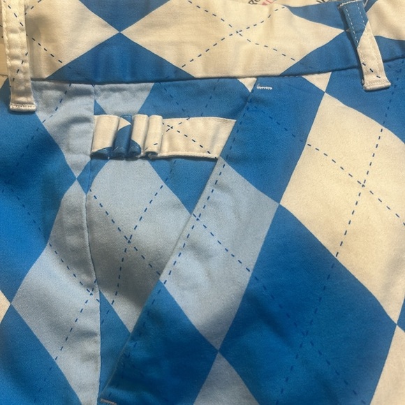 Royal & Awesome Mens Golf “Old Tom” Shorts Argyle Carolina Blue & White Size 44 - Picture 7 of 15